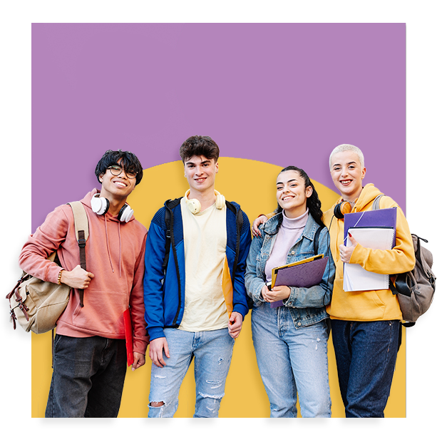 College students smiling